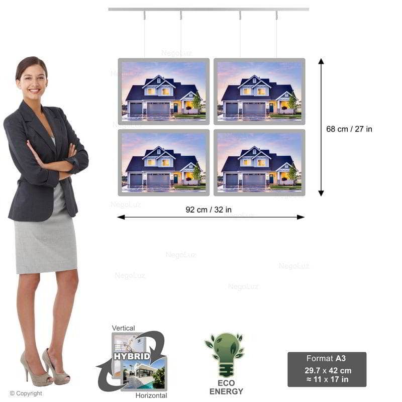Cheap Acrylic Led Sign - NegoLuz Australia Porte Affiche Suspendu Vitrine Led A3h 2r2c