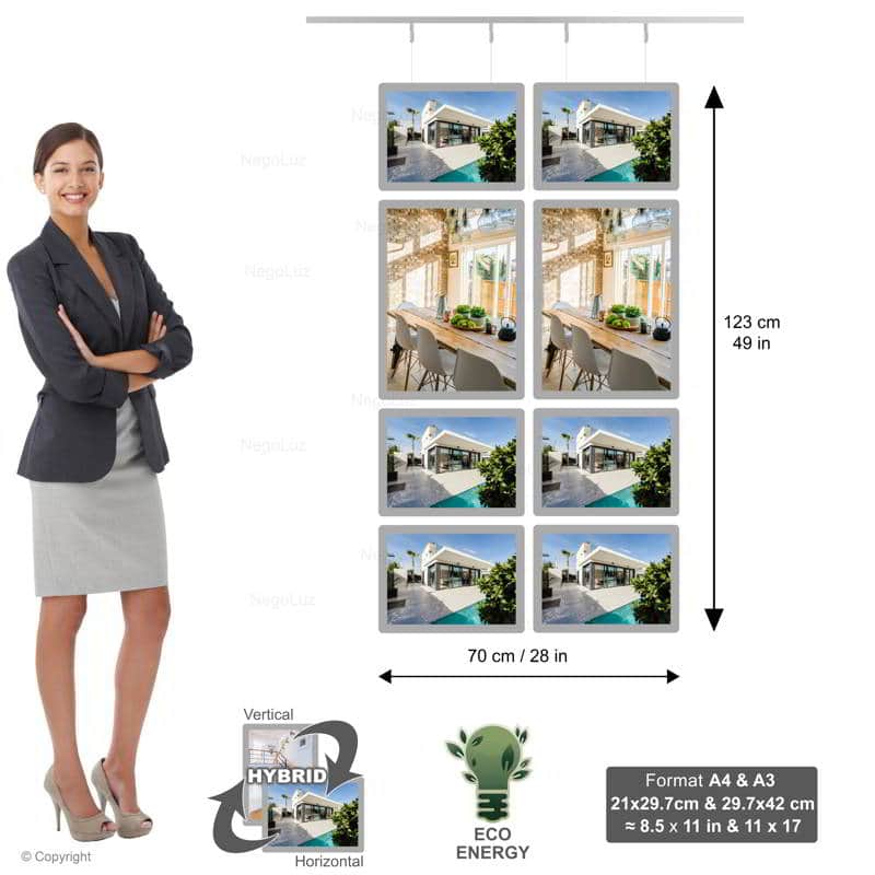 Illuminated Window Poster Holder - NegoLuz Australia Panneau Led Vitrine 2c 3a4 1a3