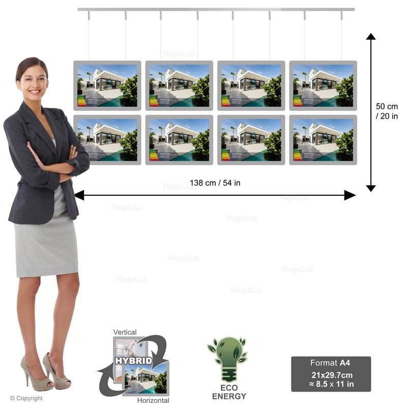 Led Display 85×11 A4 - NegoLuz Australia Porte Affiche Agence Immobiliere A4h 2r4c