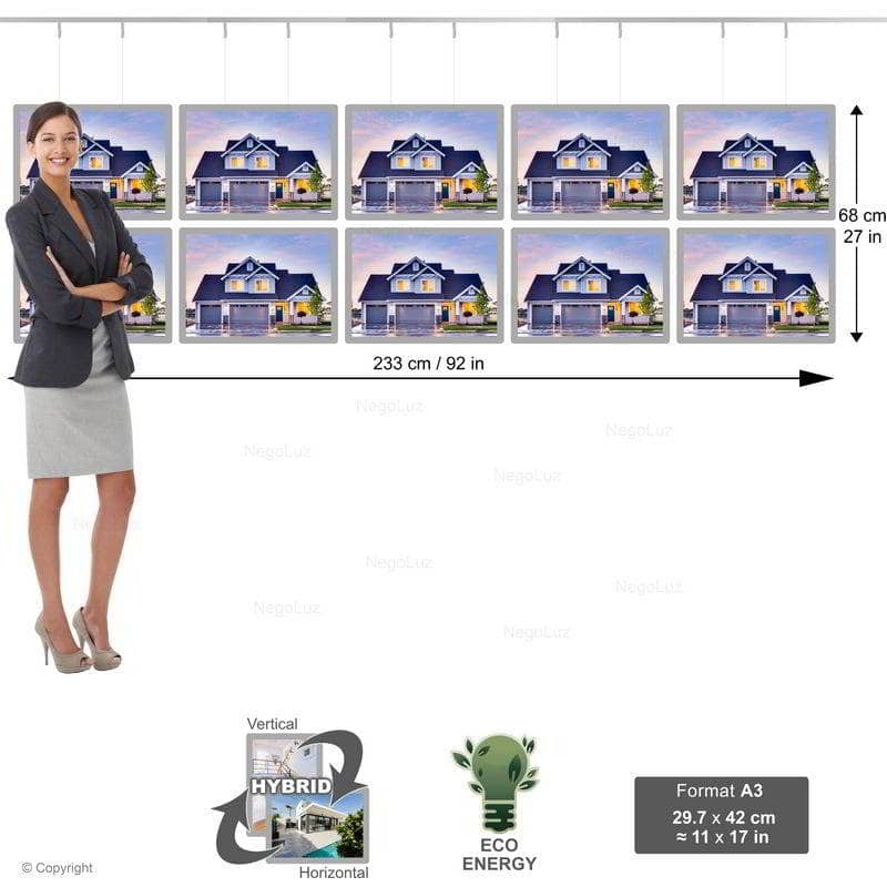 Poster Light Box Negoluz - NegoLuz Australia Porte Affiche Suspendu Vitrine Led A3h 2r5c
