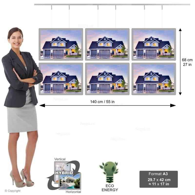 Real Estate Agent Light Box Sign - NegoLuz Australia Porte Affiche Suspendu Vitrine Led A3h 2r3c