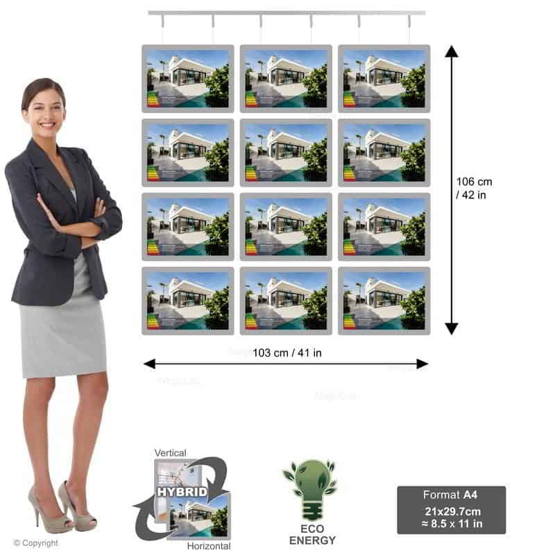 Real Estate Display Cable - NegoLuz Australia Porte Affiche Agence Immobiliere A4h 4r3c