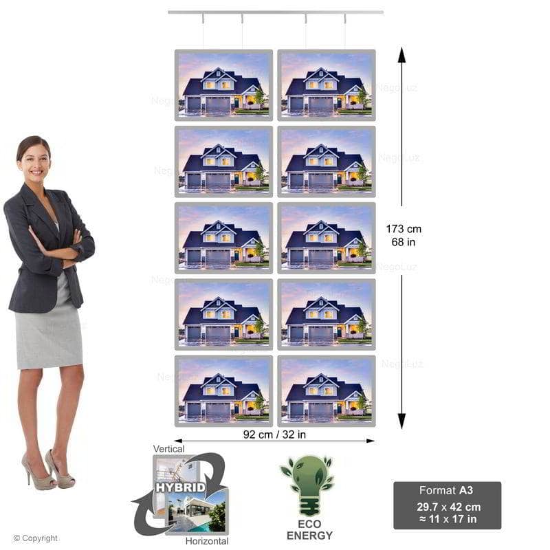 Thin Acrylic Light Box - NegoLuz Australia Porte Affiche Suspendu Vitrine Led A3h 5r2c