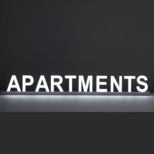 Lighted Building Letters Apartments